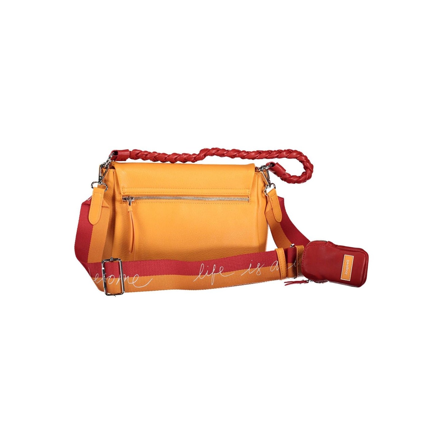 Desigual Chic Orange Shoulder Bag with Contrasting Details