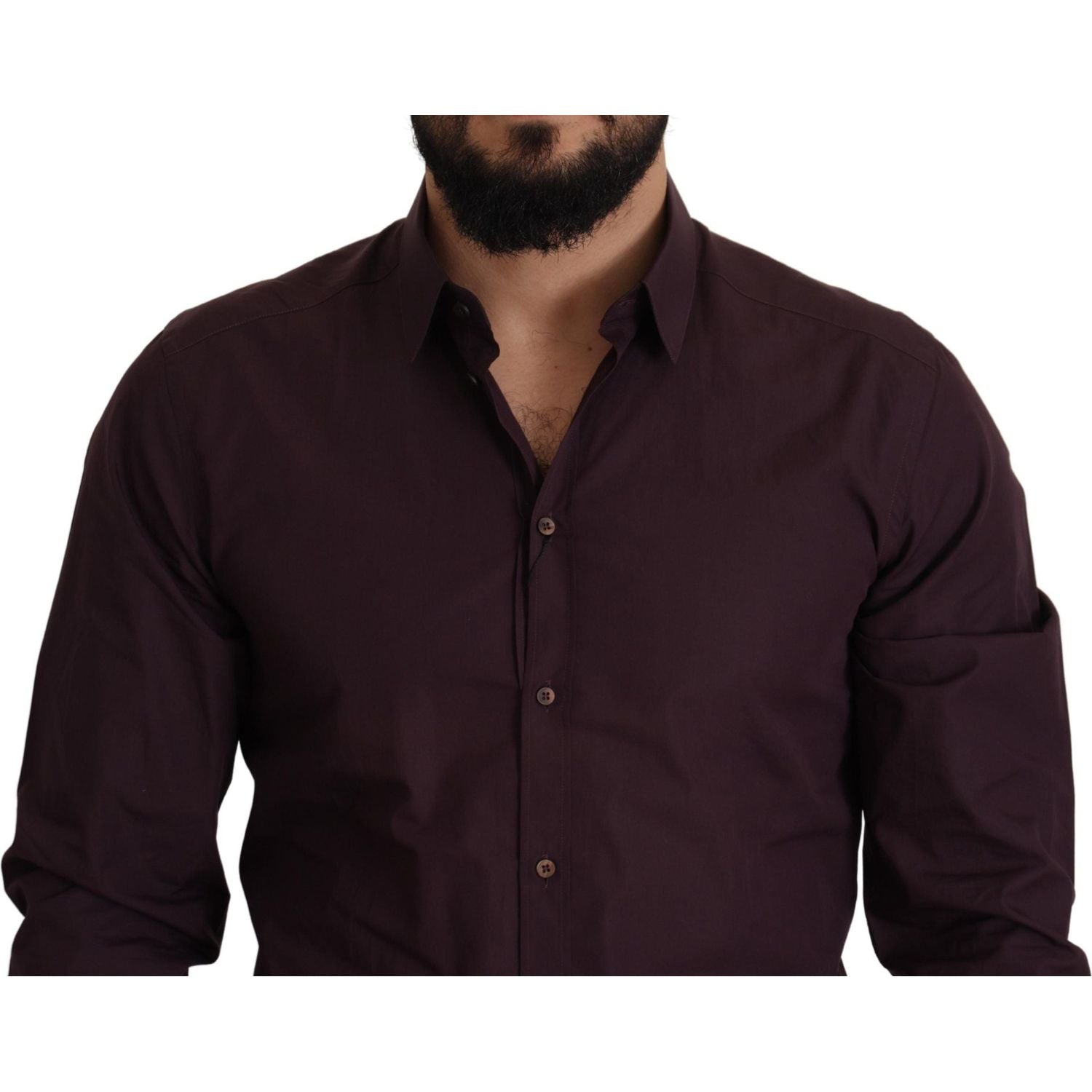 Dolce & Gabbana Purple Cotton GOLD Slim Fit Dress Shirt