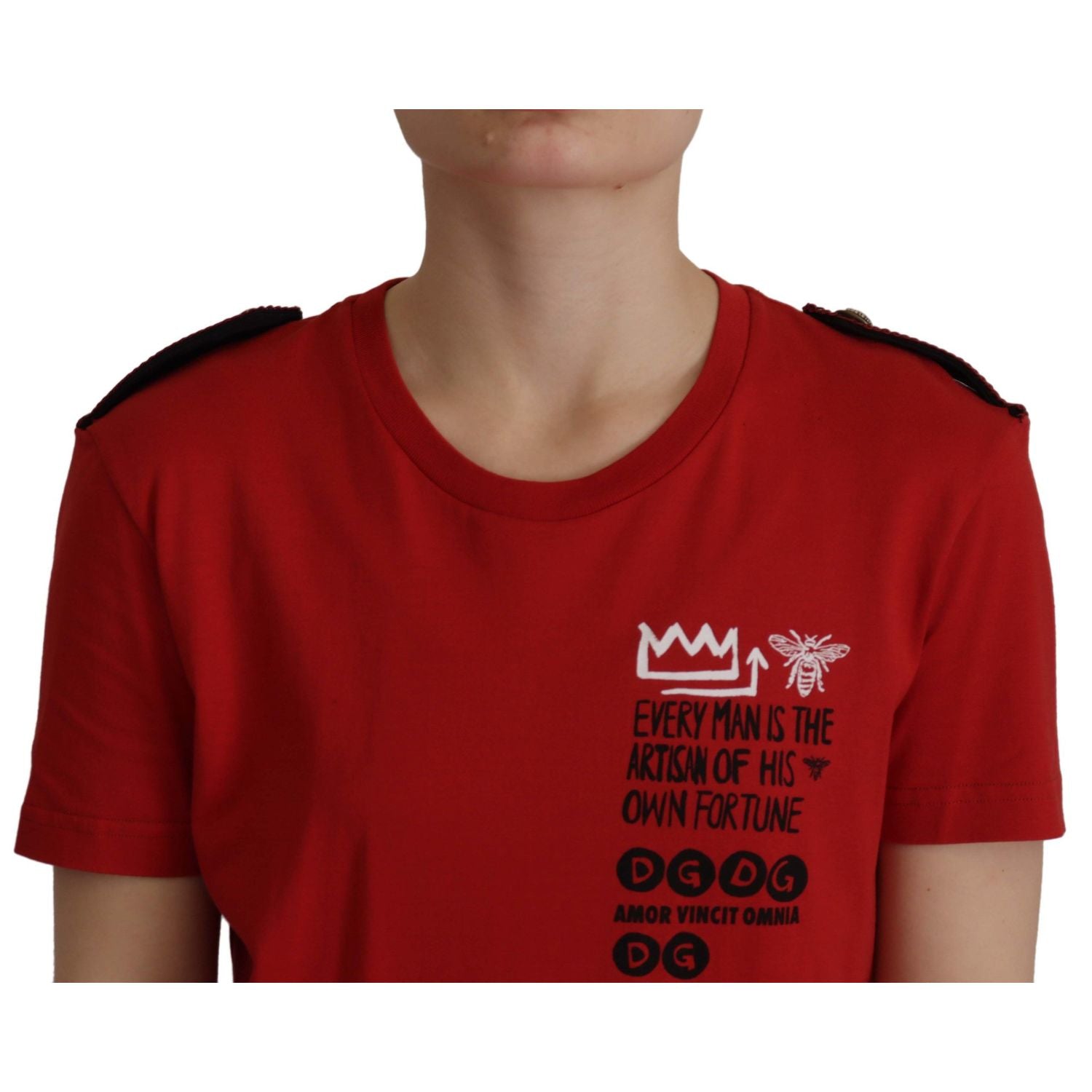 Dolce & Gabbana Red Amor Vincit Omnia Crewneck T-shirt