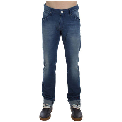 Acht Blue Wash Denim Cotton Stretch Slim Fit Jeans
