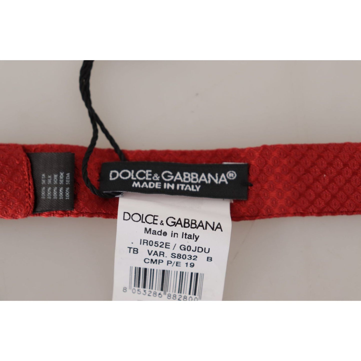 Dolce & Gabbana Red 100% Silk Adjustable Neck Papillon Tie