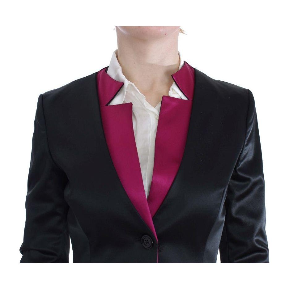 Exte Black Pink Two Piece Suit Skirt & Blazer