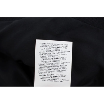 Exte Black Cotton Stretch Gold Studded Blazer Jacket