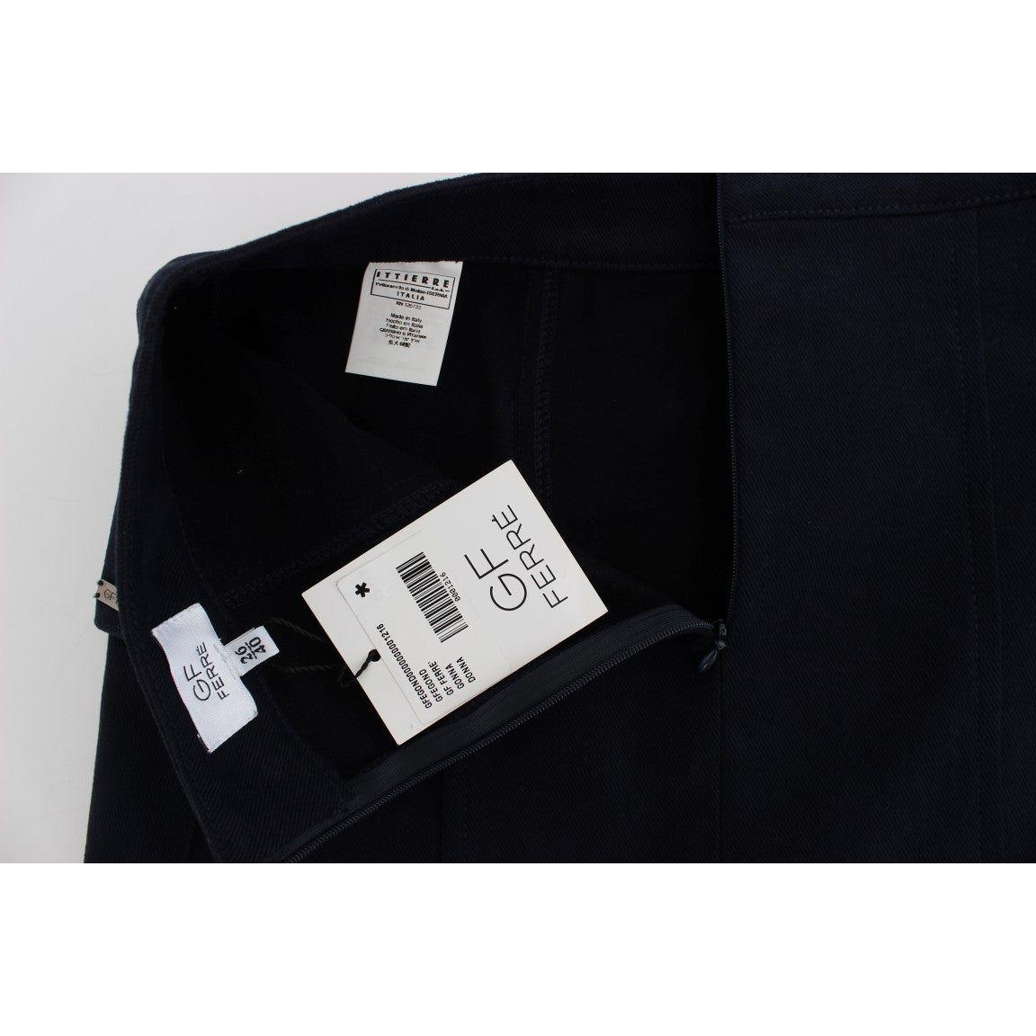 GF Ferre Blue Cotton Denim Mini Skirt