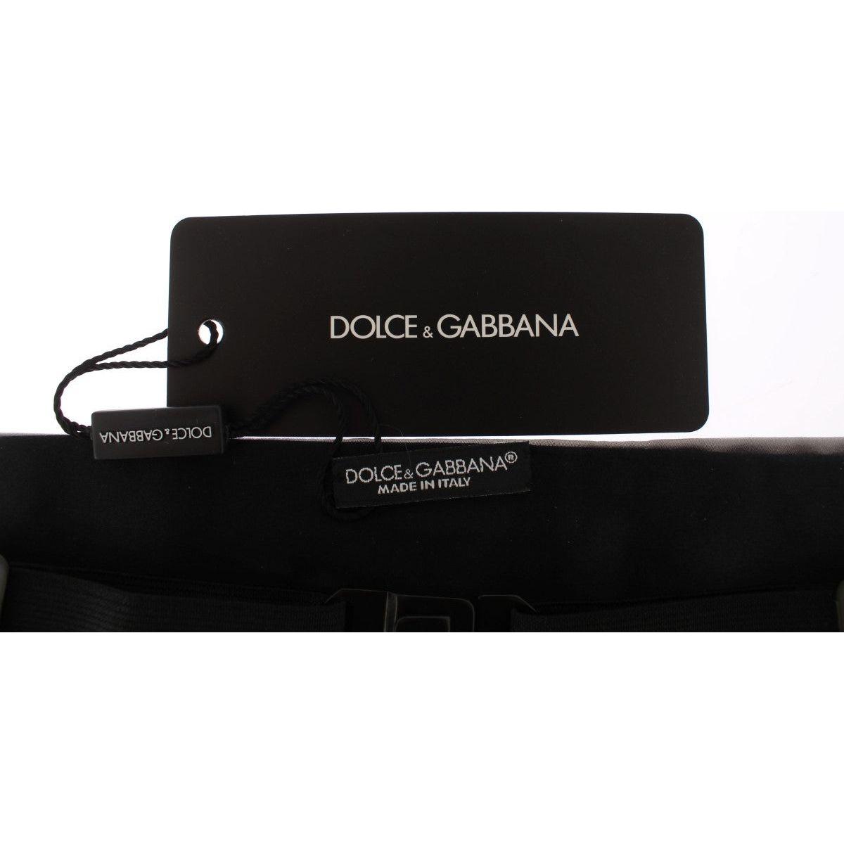 Dolce & Gabbana Silver Wide Belt Silk Cummerbund
