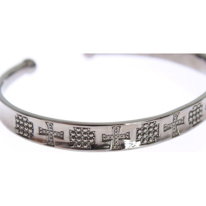 Nialaya Gray Rhodium 925 Silver Bangle Bracelet Bracelet