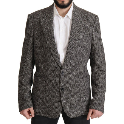 Dolce & Gabbana Gray Cotton Single Breasted Fantasy Blazer