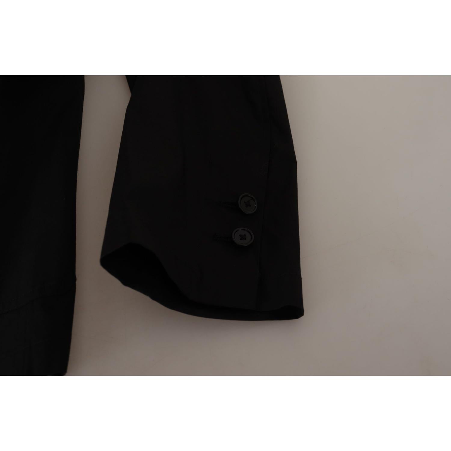 Dolce & Gabbana Black Cotton Single Breasted Blazer Jacket