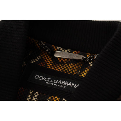 Dolce & Gabbana Brown Feather Full Zip Blouson Jacket