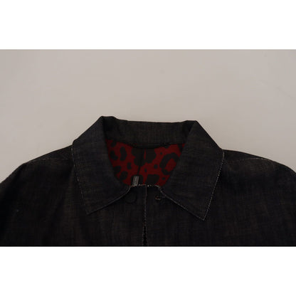Dolce & Gabbana Black Cotton Full Button Denim Jacket