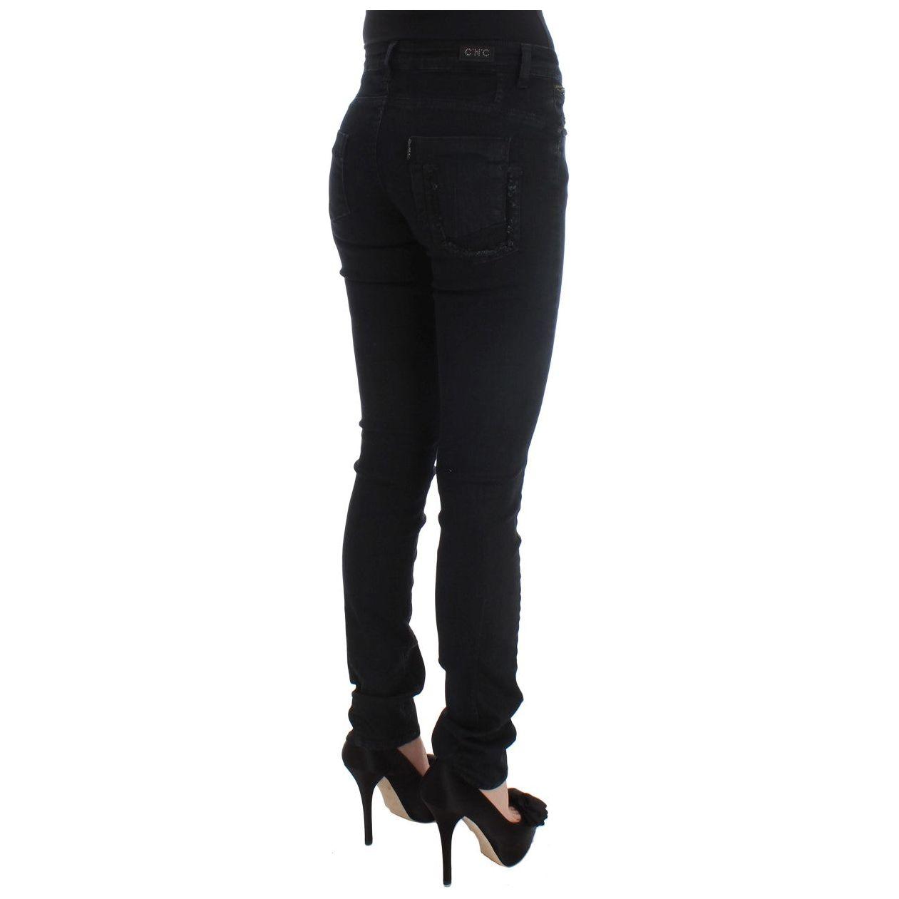 Costume National Black Cotton Slim Fit Denim Jeans