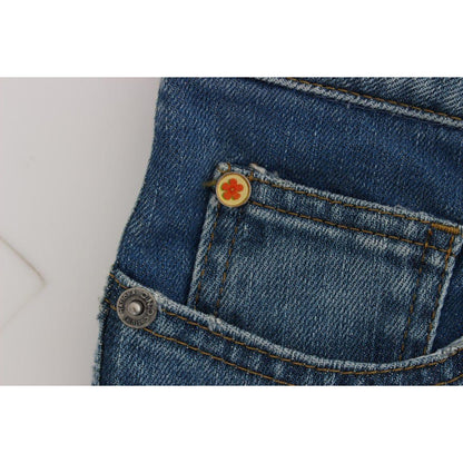 Costume National Blue Cotton Slim Fit Cropped Jeans Jeans & Pants