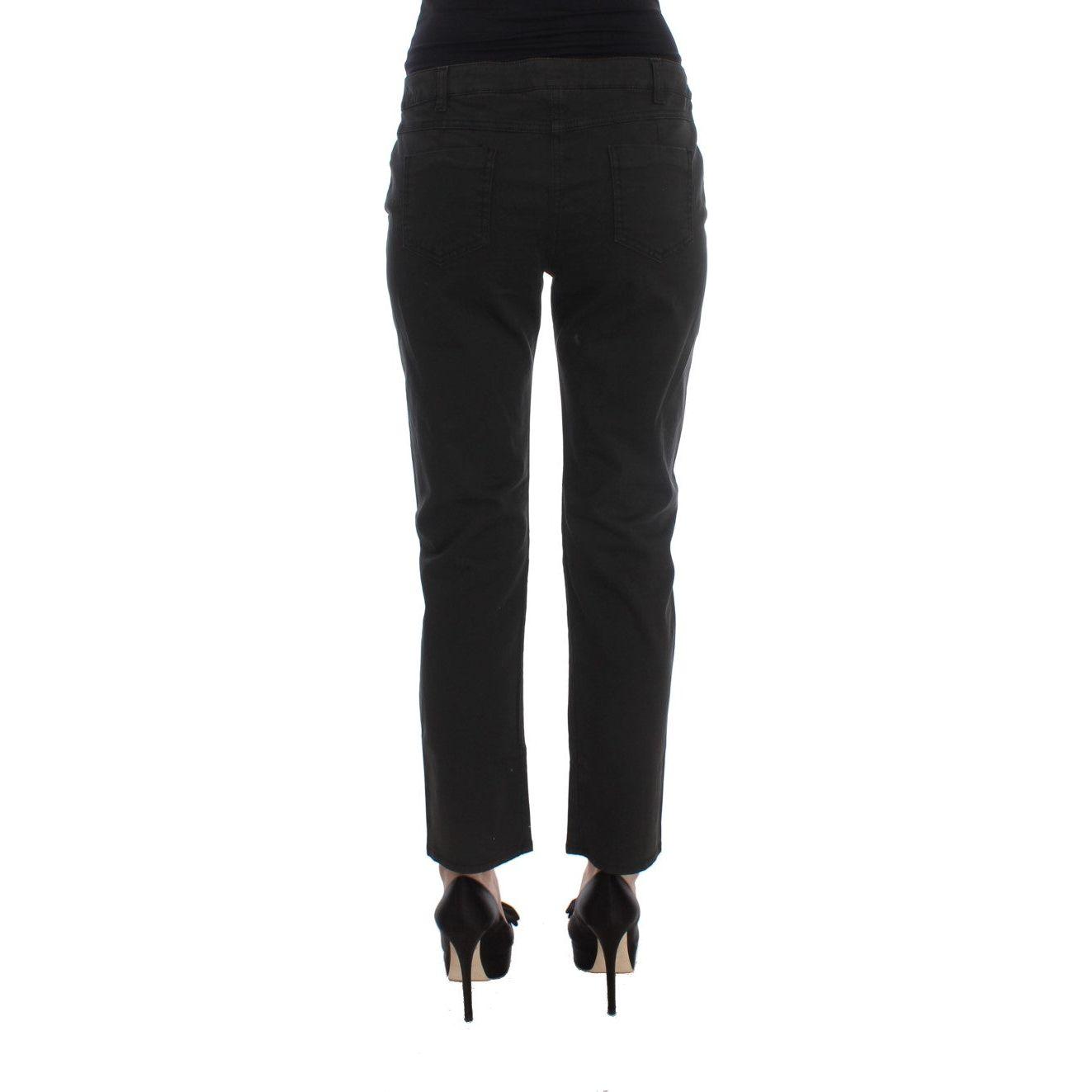 Costume National Black Cotton Capri Cropped Denim Jeans Jeans & Pants