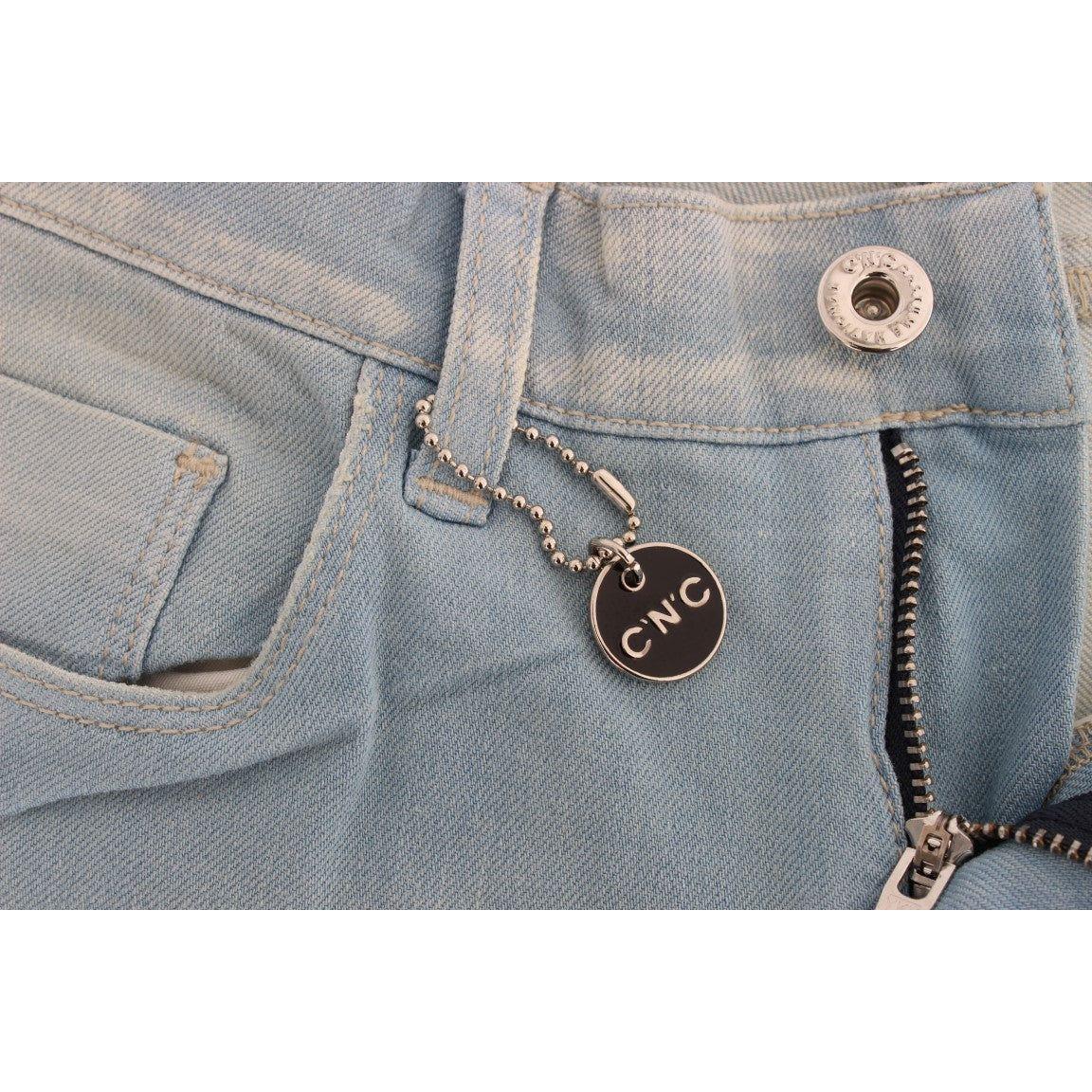 Costume National Blue Cotton Blend Super Slim Fit Jeans