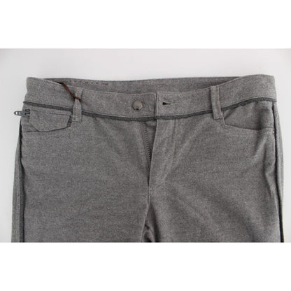 Ermanno Scervino Gray Cotton Straight Fit Casual Pants