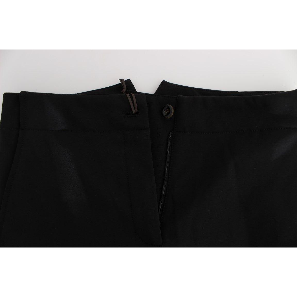 Ermanno Scervino Black Cotton Blend Capri Cropped Pants
