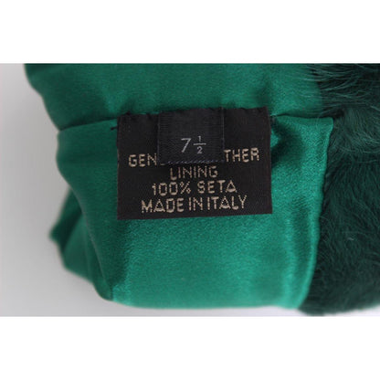 Dolce & Gabbana Green Leather Xiangao Fur Elbow Gloves