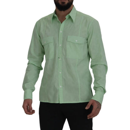 Dolce & Gabbana Mint Green Long Sleeves Button Down Shirt
