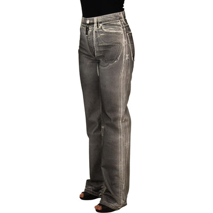 Dolce & Gabbana Grey Washed High Waist Denim Pants Cotton Jeans