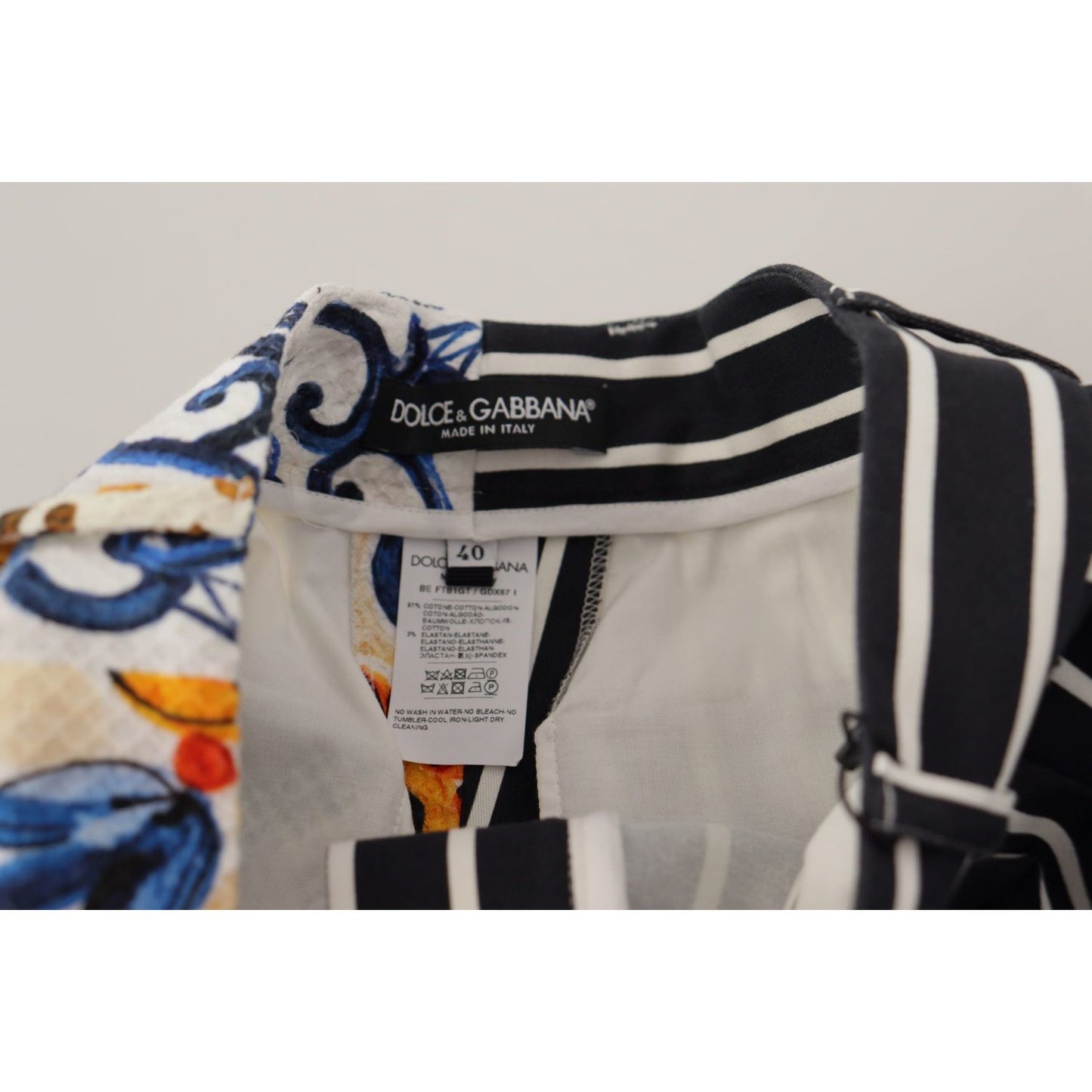 Dolce & Gabbana Multicolor Stripes Majolica Bermuda Shorts