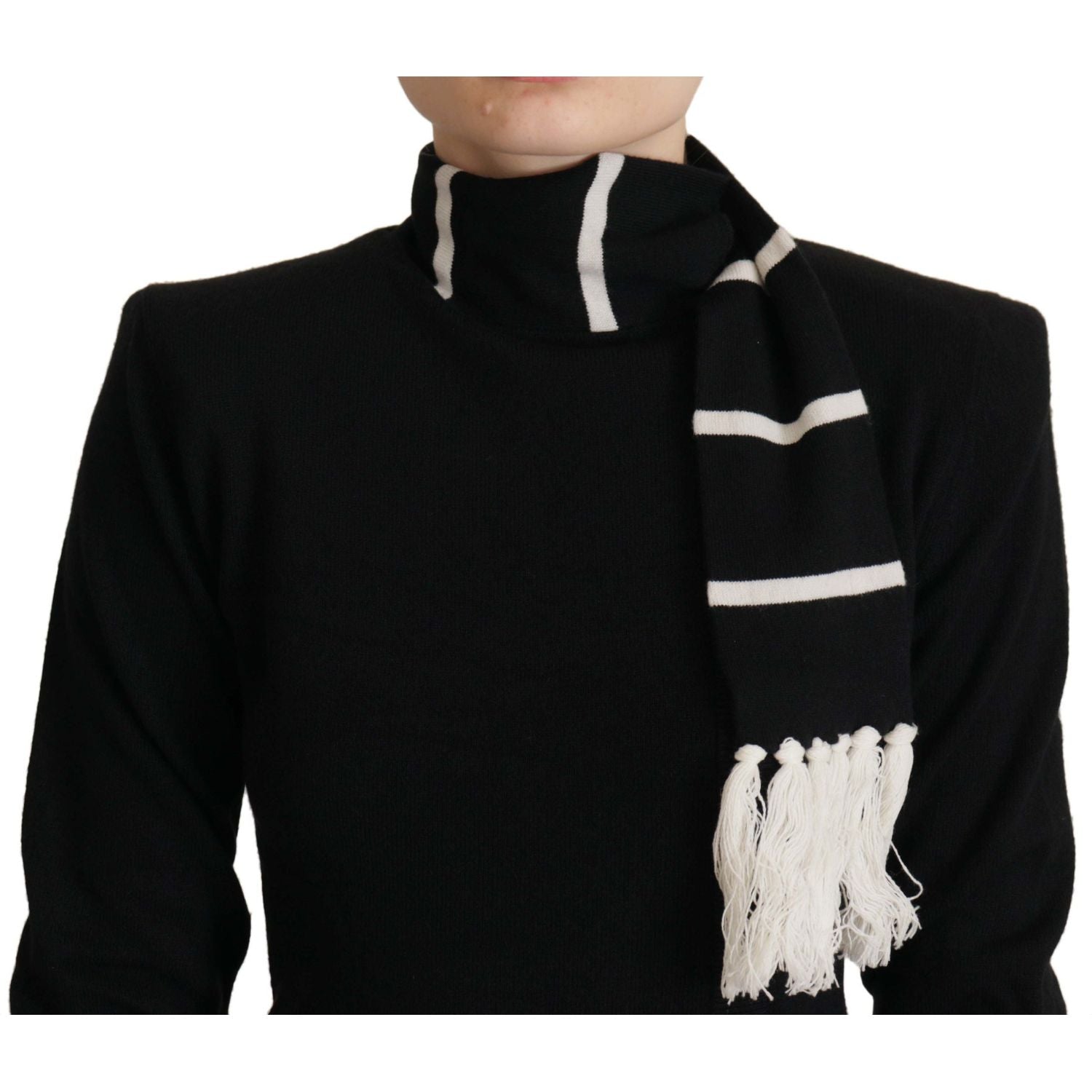 Dolce & Gabbana Black Cashmere Turtleneck Pullover Sweater