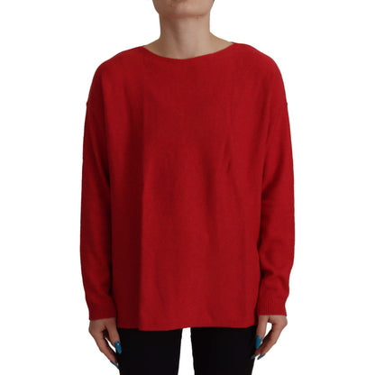 Dolce & Gabbana Red Wool Knit Round Neck Pullover Sweater