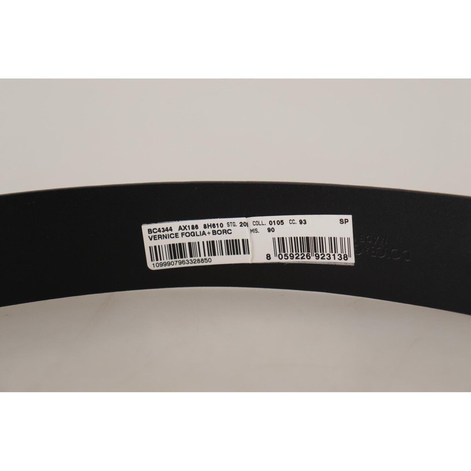 Dolce & Gabbana Blue Patent Leather Vernice Silver Logo Buckle Belt