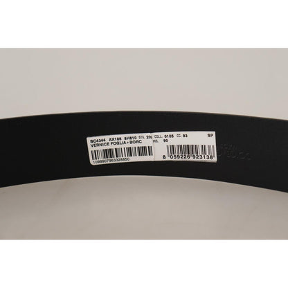 Dolce & Gabbana Blue Patent Leather Vernice Silver Logo Buckle Belt