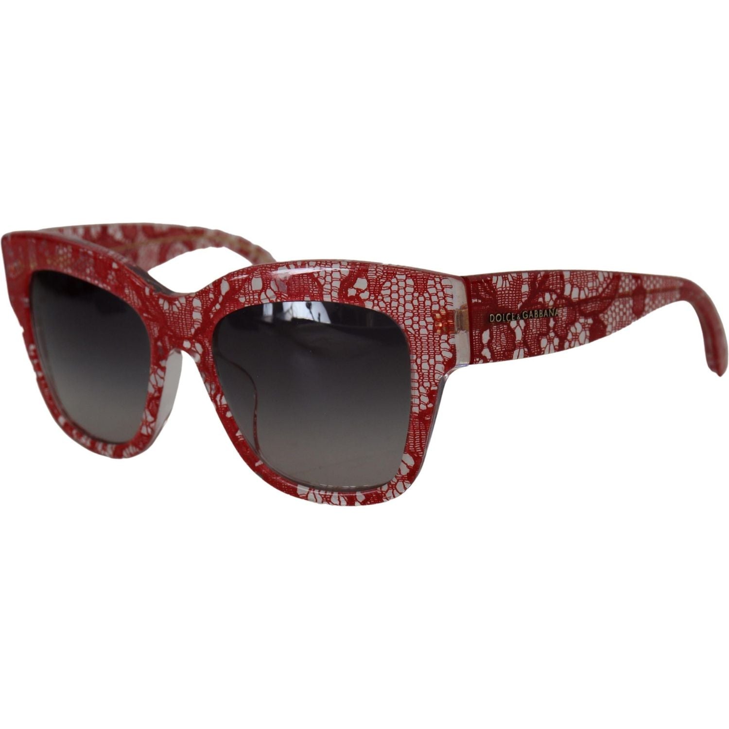 Dolce & Gabbana Red Lace Acetate Rectangle Shades  DG4231F  Sunglasses