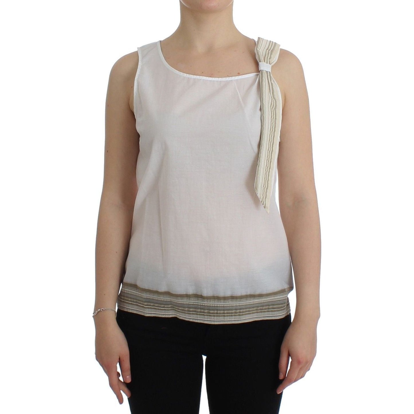 Ermanno Scervino White Top Blouse Tank Shirt Sleeveless