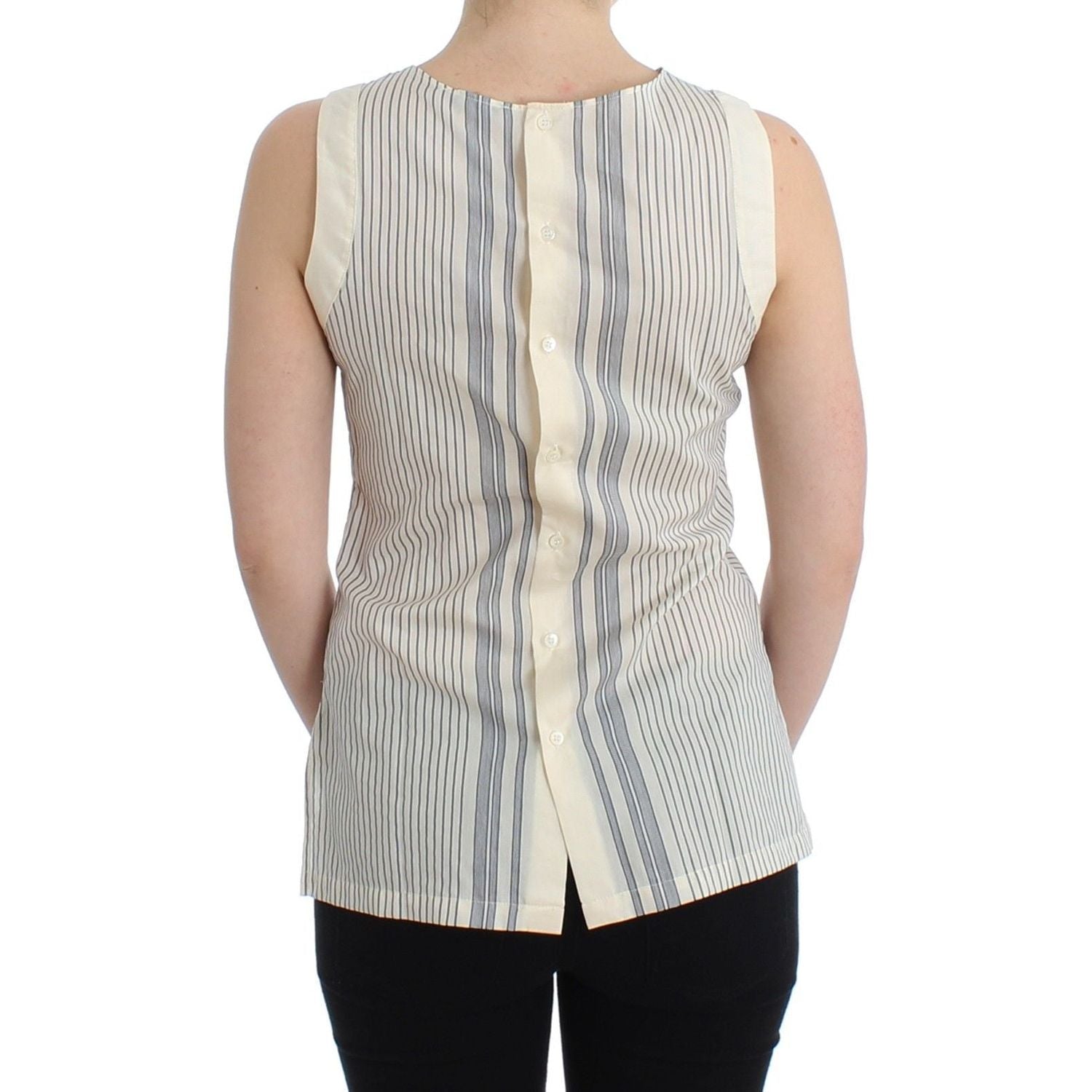 Ermanno Scervino Beachwear Striped Top Blouse Shirt Bow Tank