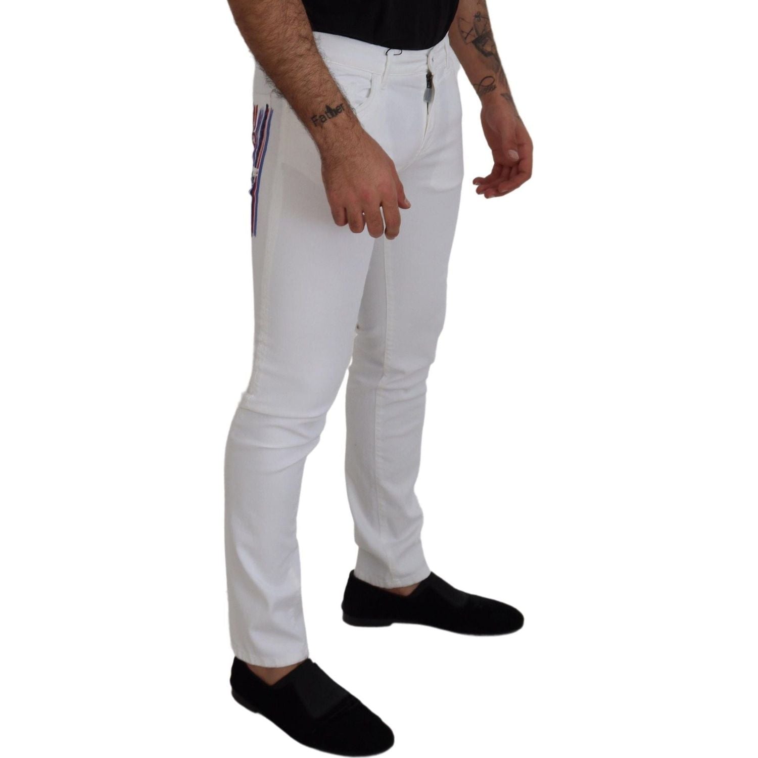 Dolce & Gabbana White Slim Skinny Stretch Cotton Denim Jeans