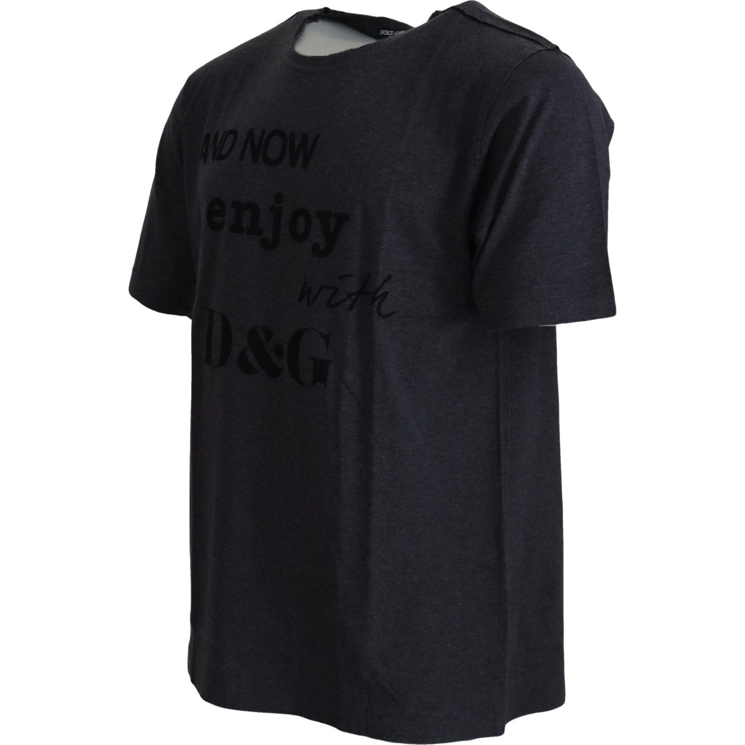 Dolce & Gabbana Gray Crewneck Cotton Short Sleeve  T-shirt