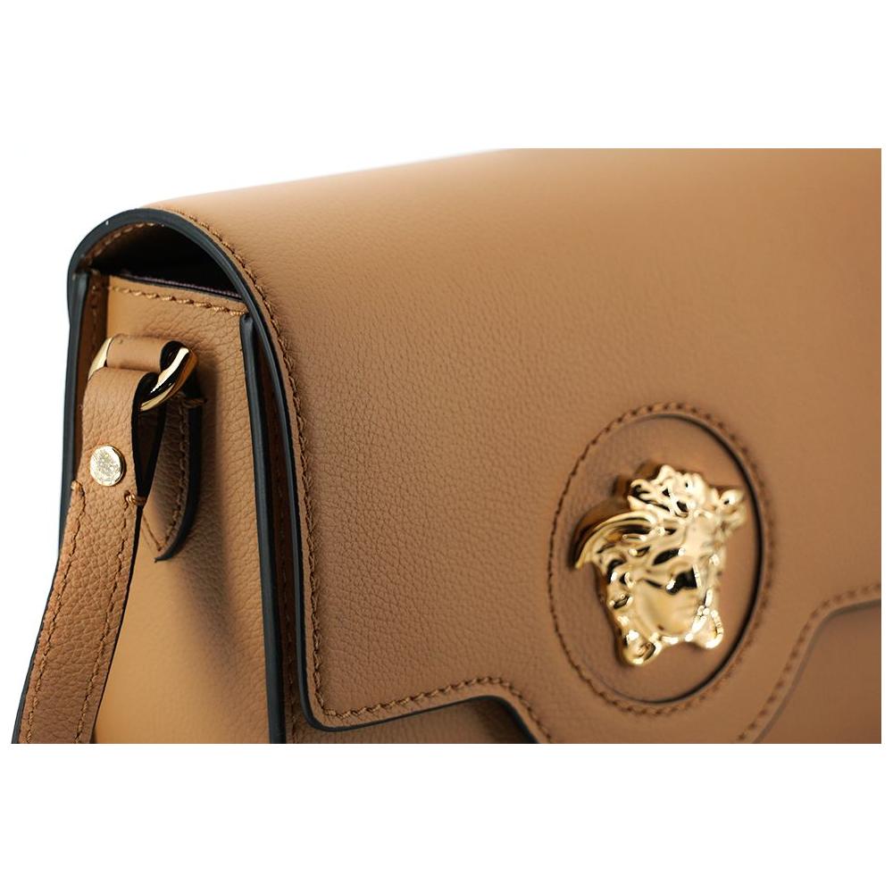 Versace Elegant Calf Leather Shoulder Bag in Brown