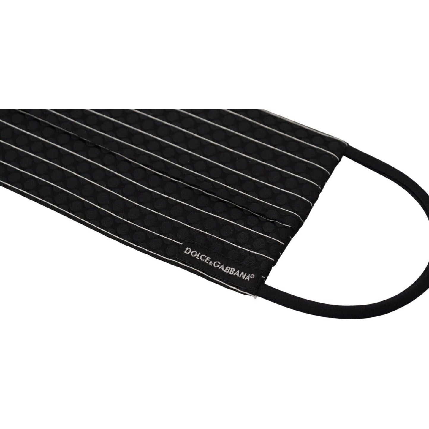 Dolce & Gabbana Black White Stripes Elastic Ear Strap One Size Face Mask