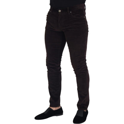 Dolce & Gabbana Brown Corduroy Men Casual Trouser Pants