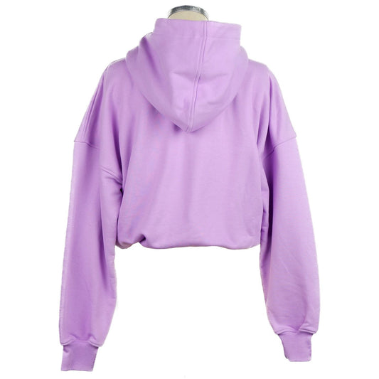 Comme Des Fuckdown Chic Purple Hooded Sweatshirt with Logo Print