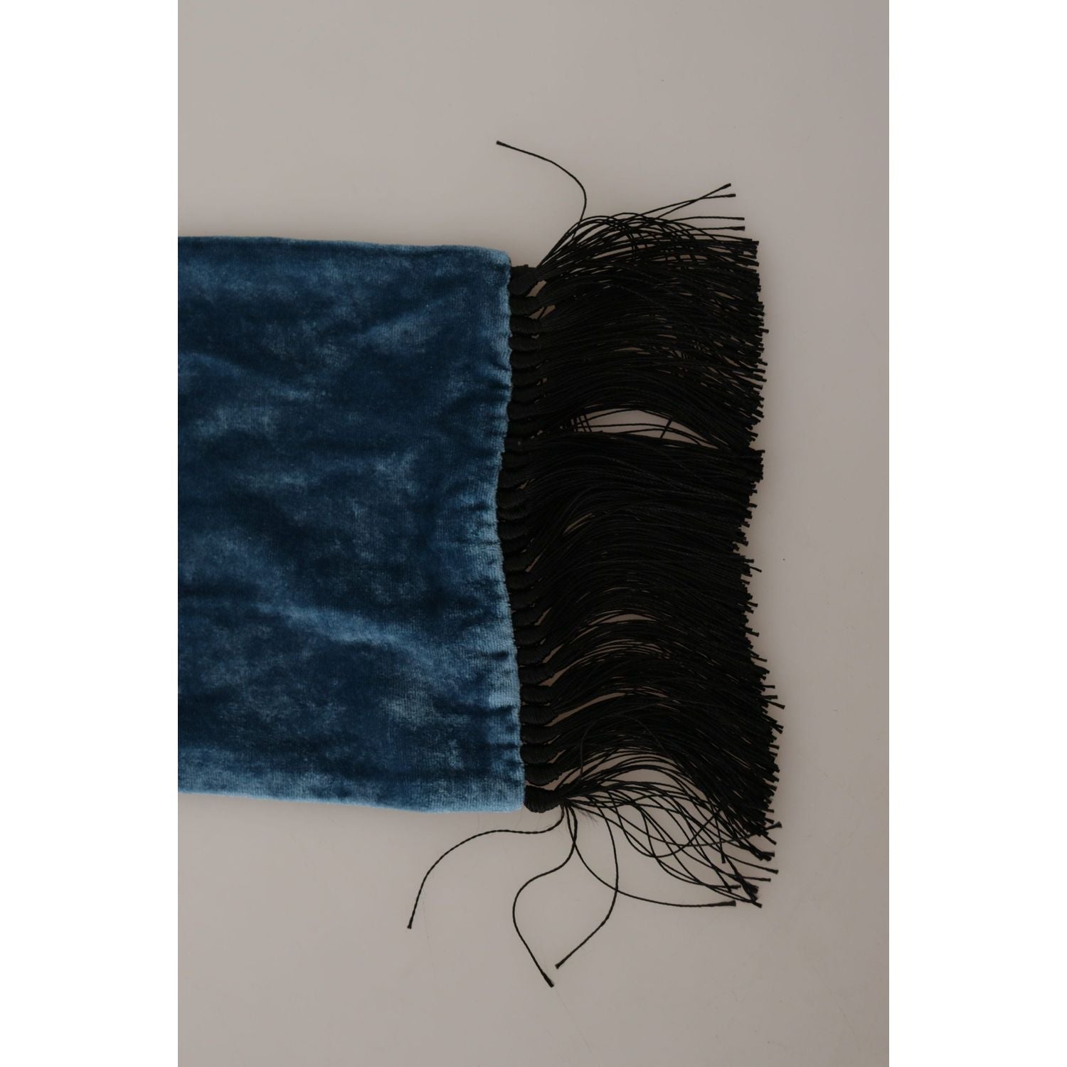 Dolce & Gabbana Blue Velvet Solid Neck Warmer Men's Shawl Scarf