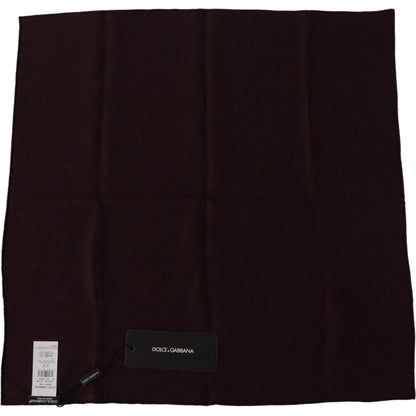 Dolce & Gabbana Brown Silk Blend Square Wrap Handkerchief Scarf