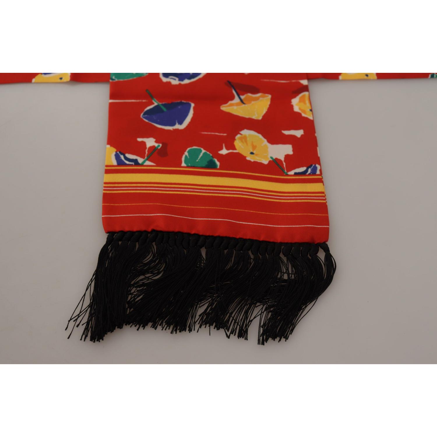 Dolce & Gabbana Multicolor DG Umbrellas Print Shawl Fringe Scarf