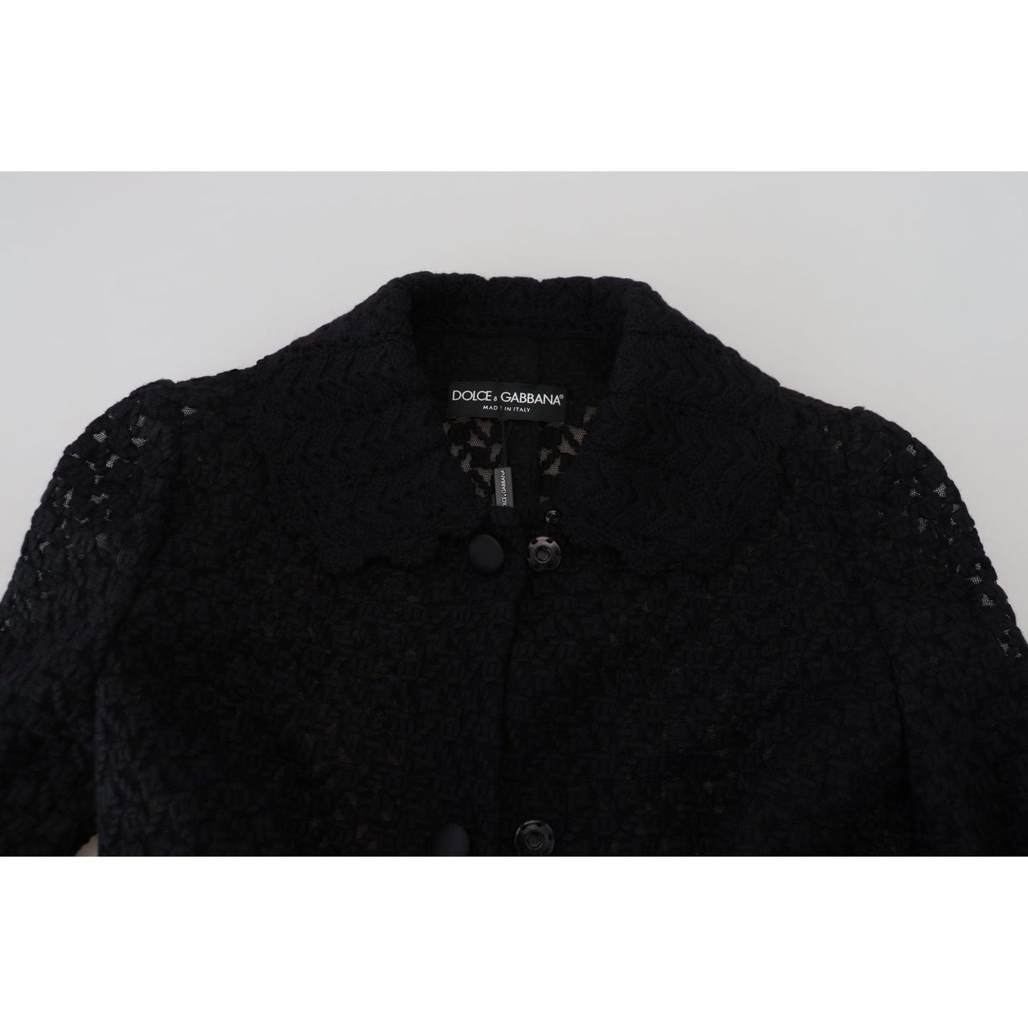 Dolce & Gabbana Black Button Down Long Blazer Cotton Jacket