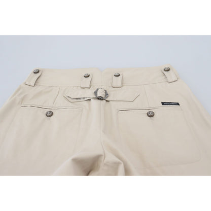 Dolce & Gabbana Beige Cotton Women Cargo Pants Jeans & Pants
