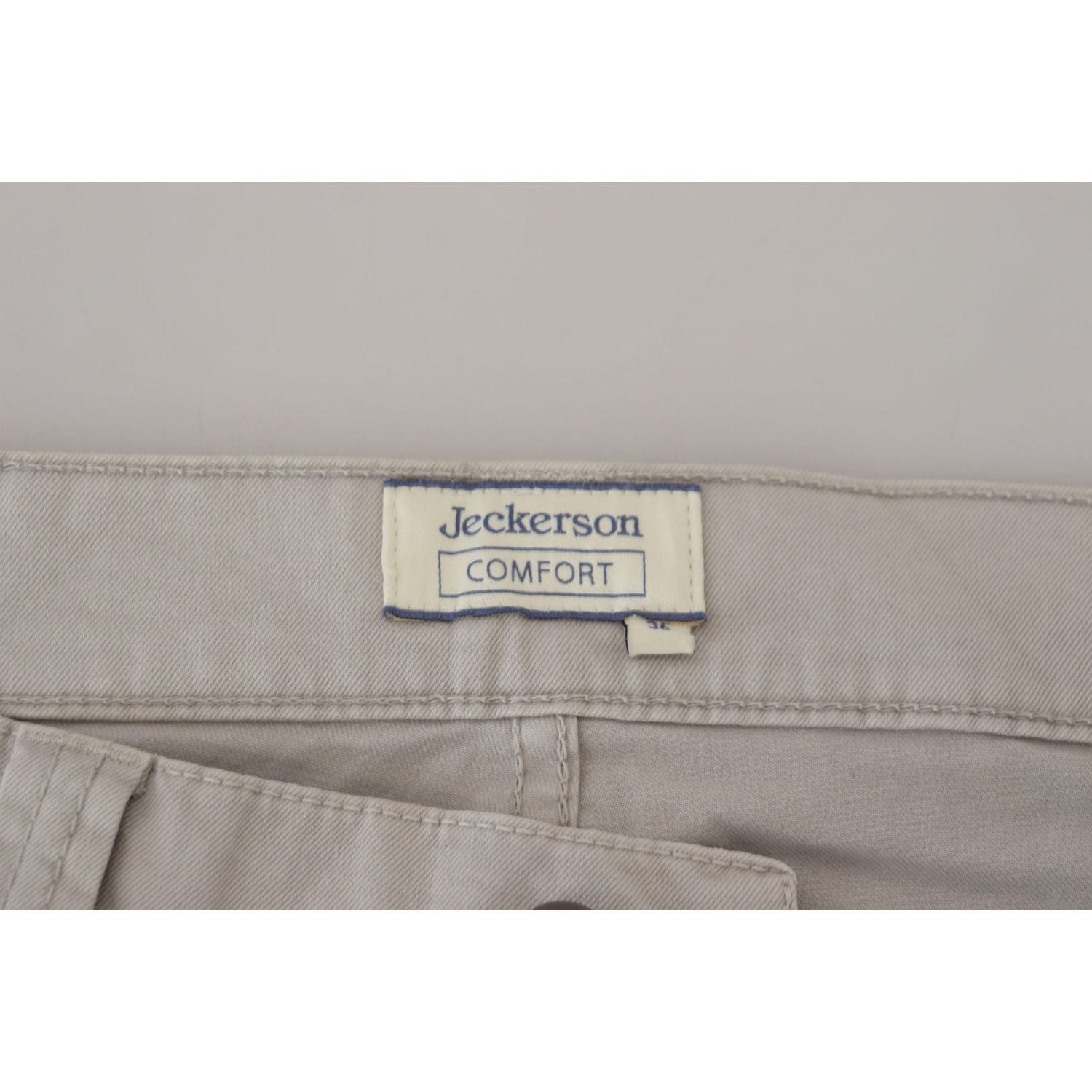 Jeckerson Gray Cotton Tapered Men Casual Pants