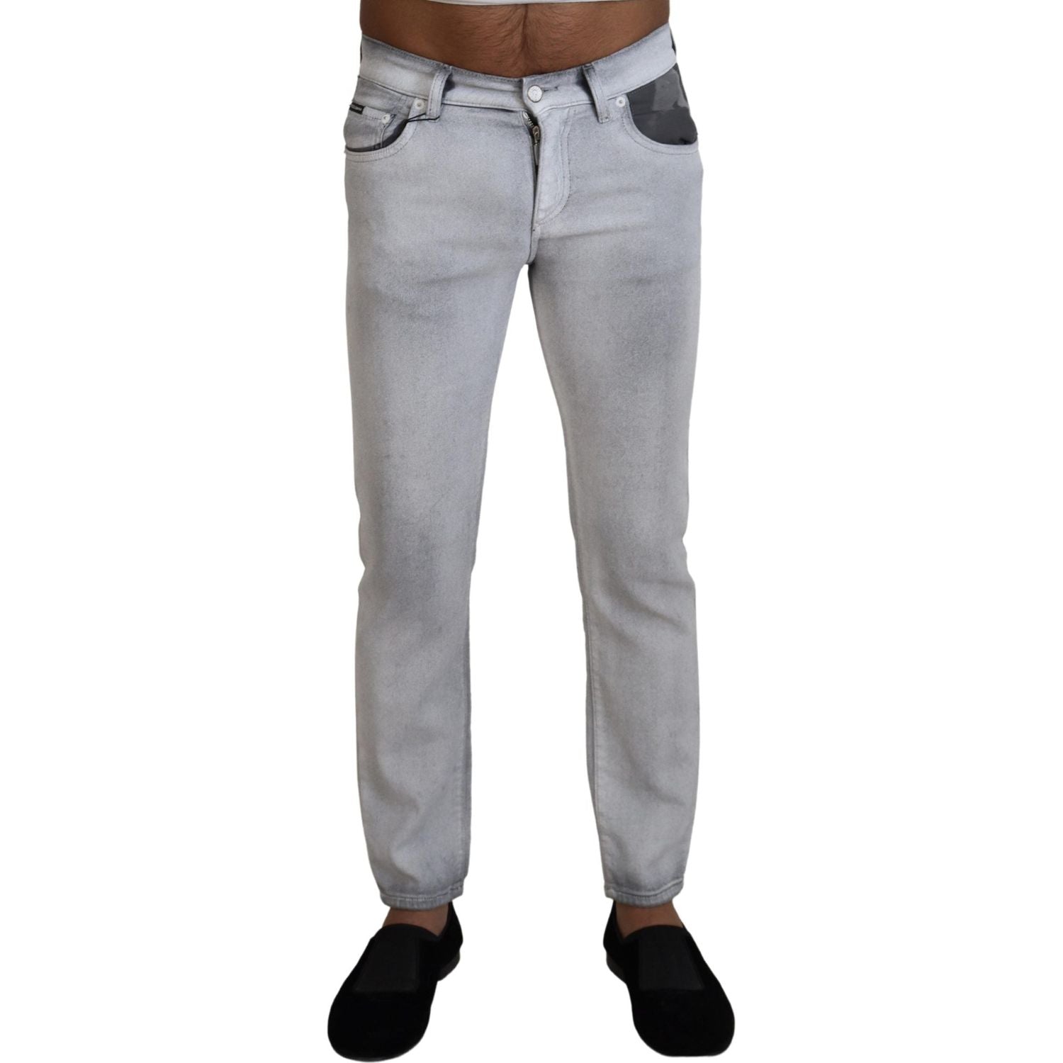 Dolce & Gabbana Gray Washed Skinny Men Denim Jeans