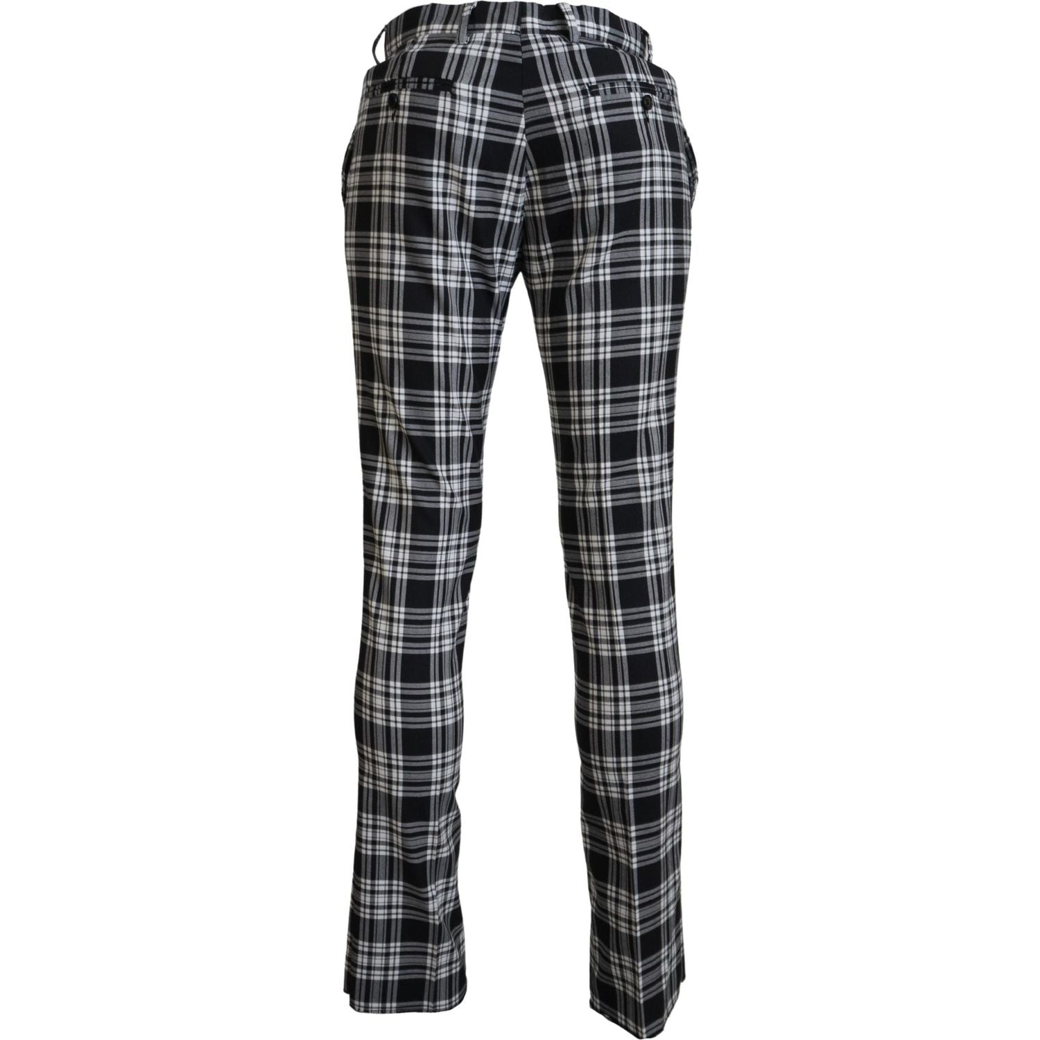 BENCIVENGA Black Checkered Cotton Men Casual Pants