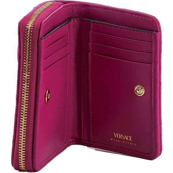 Versace Elegant Purple Quilted Leather Wallet