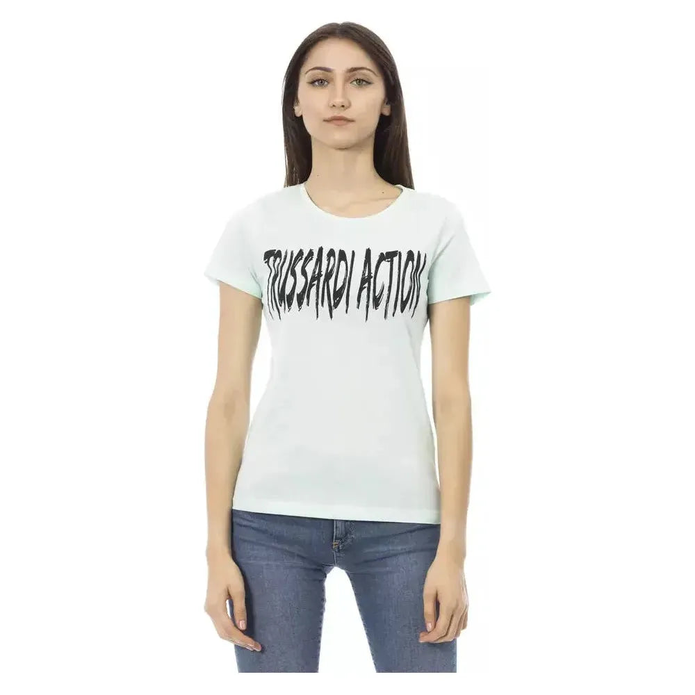 Trussardi Action Light Blue Cotton T-Shirt