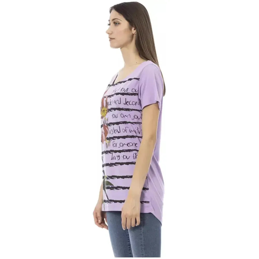 Trussardi Action Purple Cotton Women T-Shirt