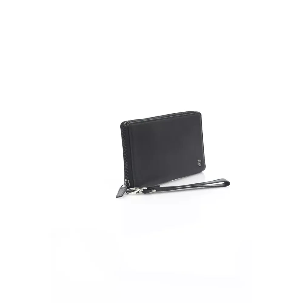 Automobili Lamborghini Black Calfskin Men Wallet