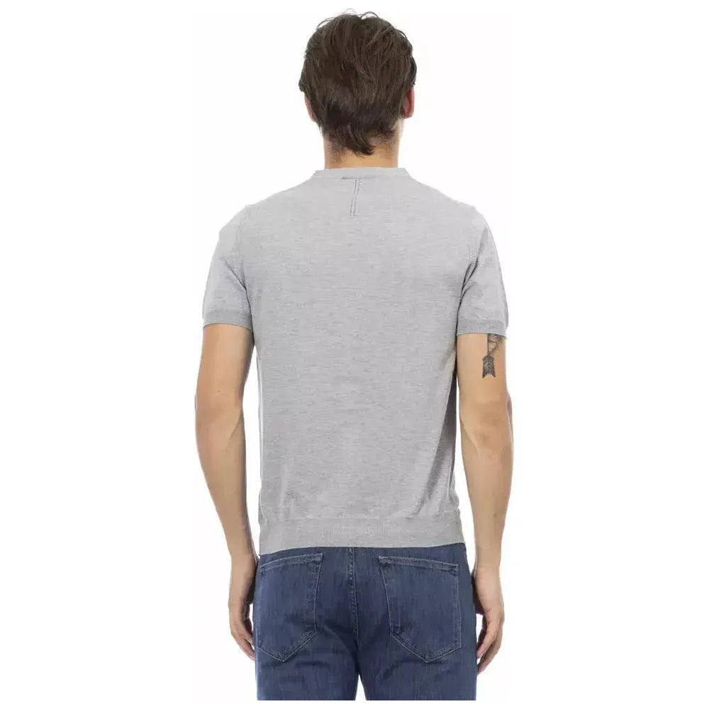 Baldinini Trend Gray Cotton Men Sweater 1728,67345744032,Baldinini Trend,Cardigans - Sweaters - Clothing,Clothing,Gray,Men,Men - Clothing,New with tags,Sweaters - Clothing,Sweaters - Men - Clothing,XL